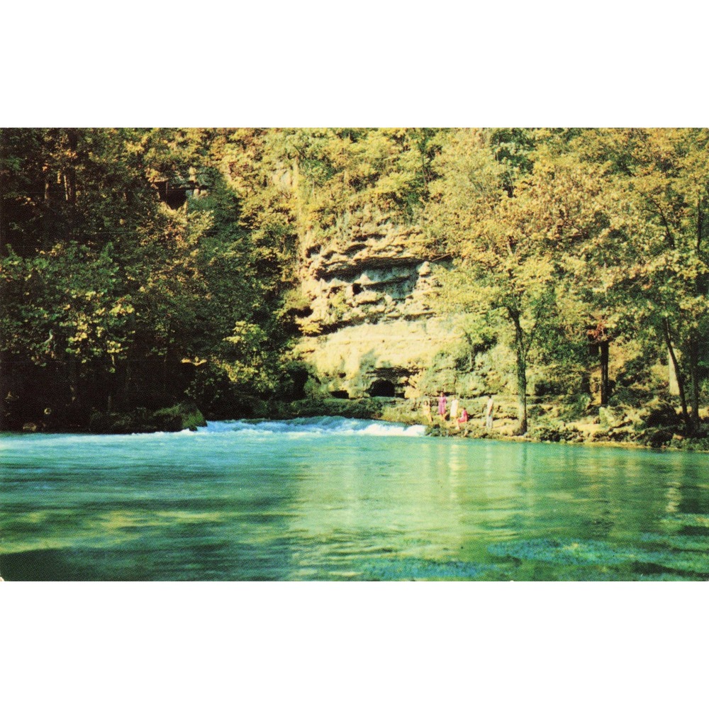 Big Spring Van Buren Missouri MO Ozark Scenic Riverways Bluff Chrome Postcard - Picture 1 of 2